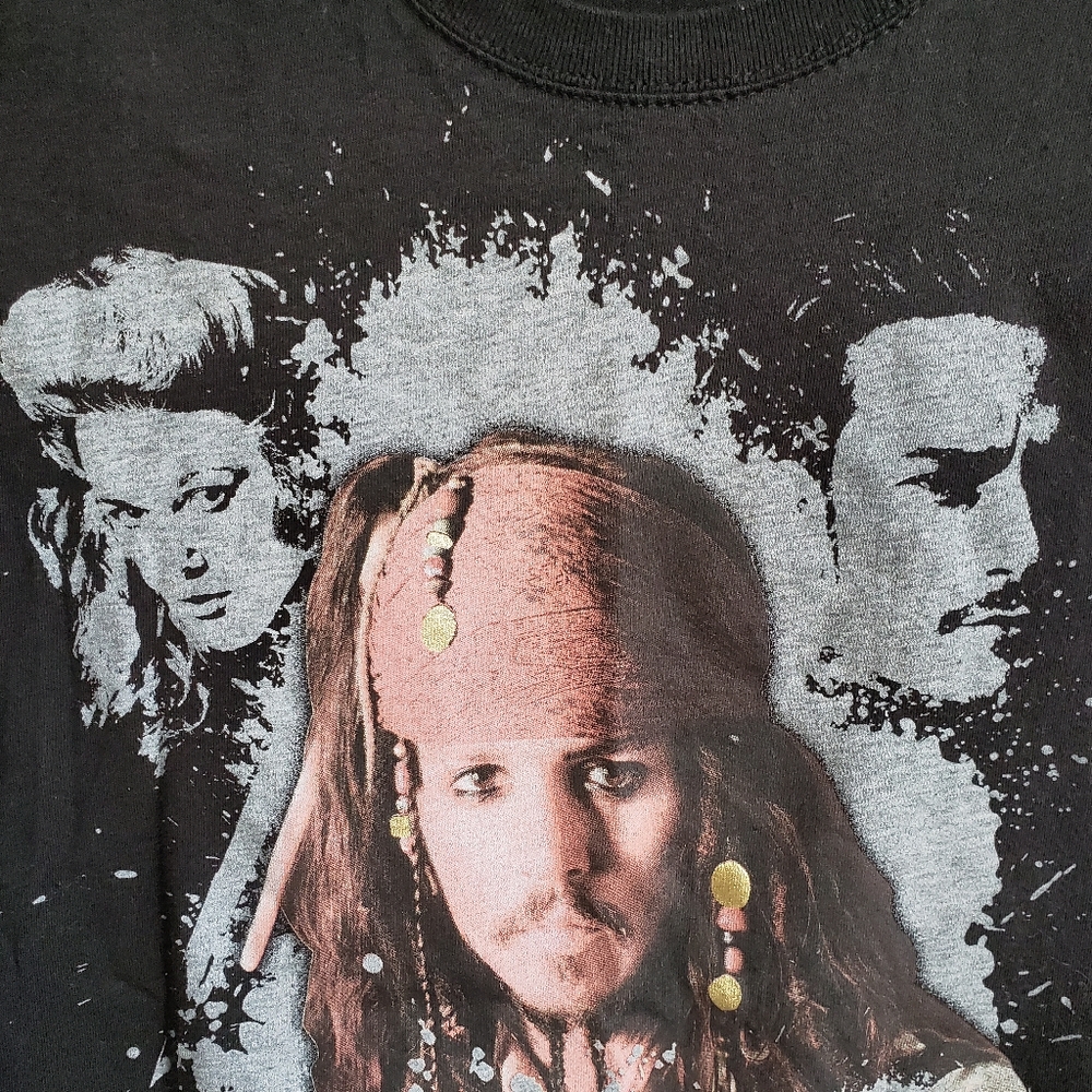 Disney Captain Jack Sparrow "WANTED dead or alive" Pirate T-shirt Top - Picture 14 of 16